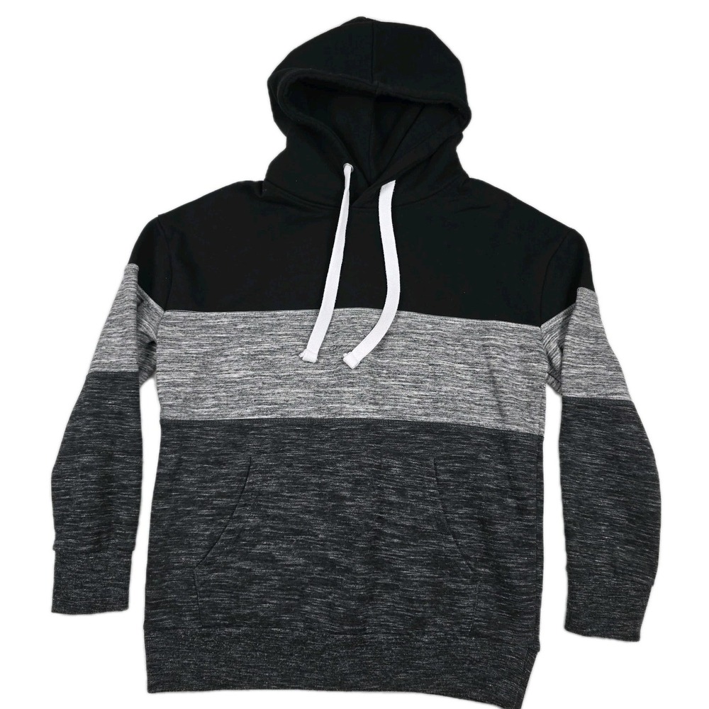 Reflex Adult Size Medium Colorblock Hoodie‎ Sweatshirt Black Gray